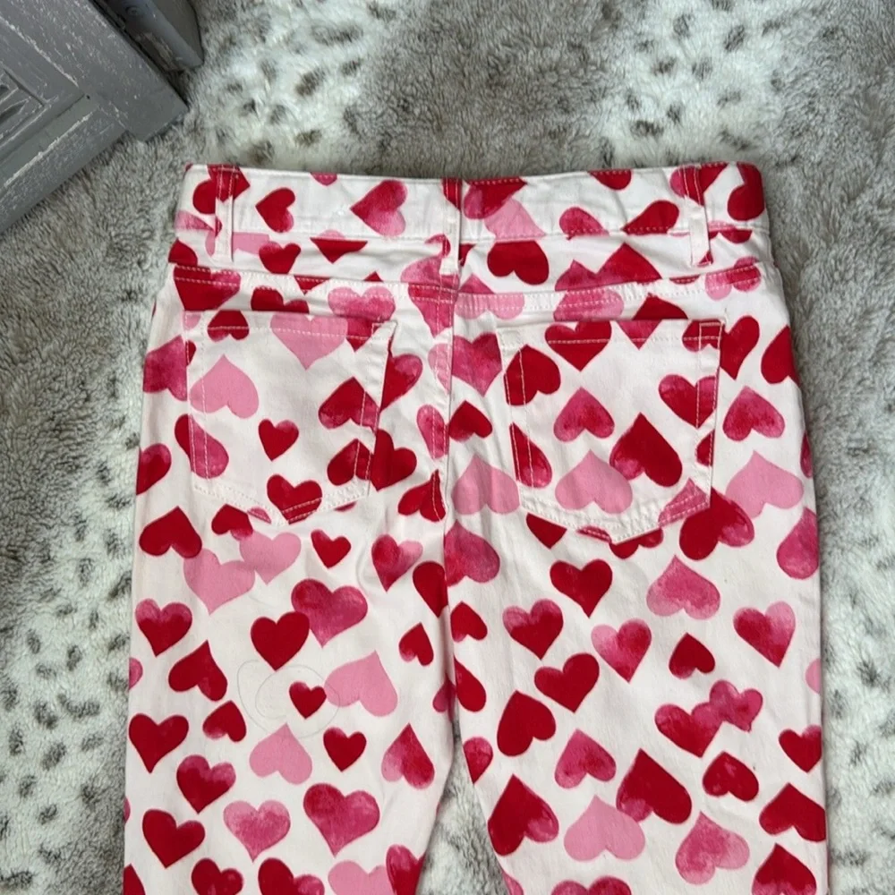 NWT! The Children’s Place jeans girls size 10 pastel hearts white denim Lovecore